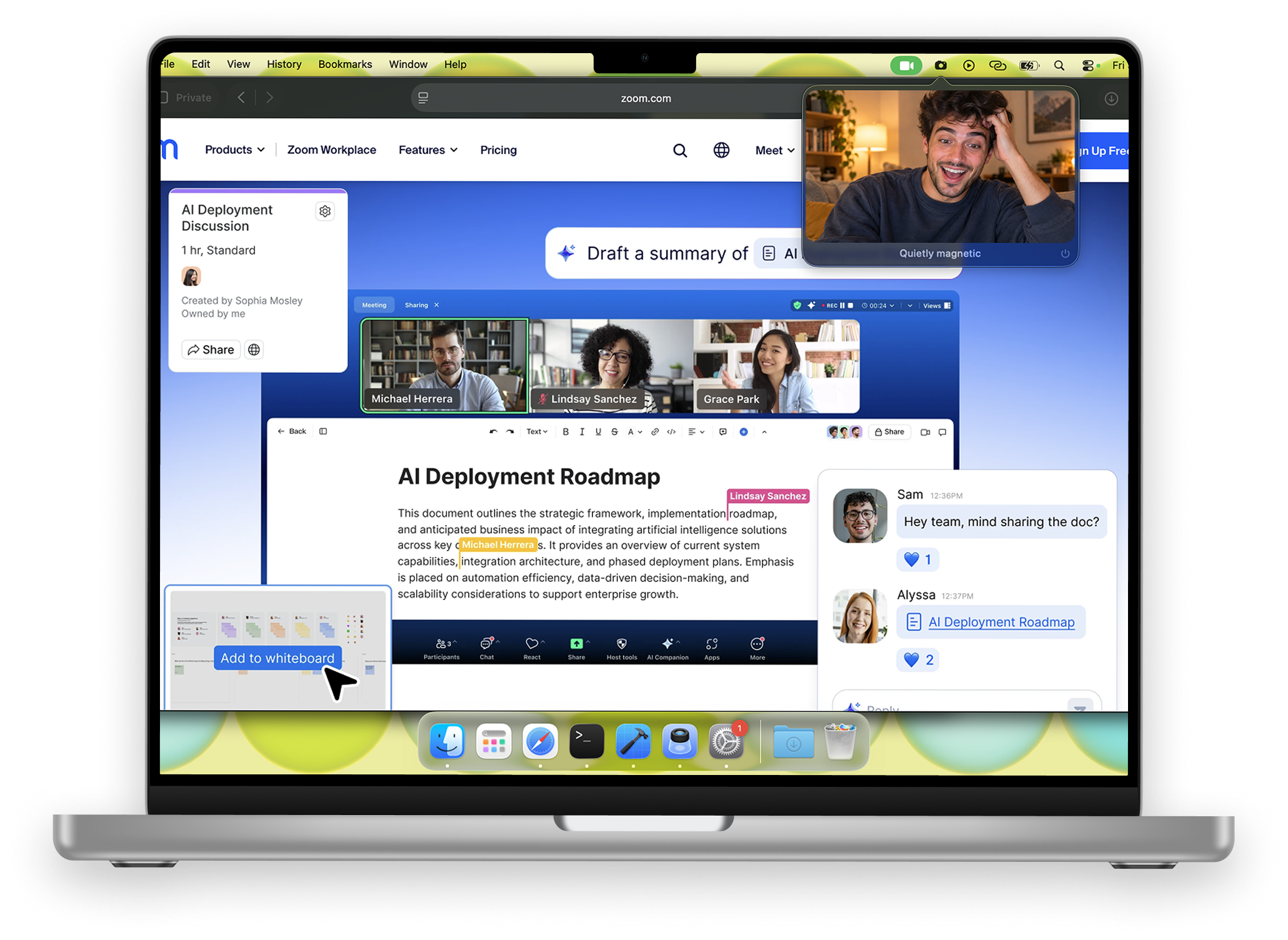 LilMirror open over a browser window, used as a plain mirror